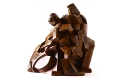Sculpture cubisme bronze Trio