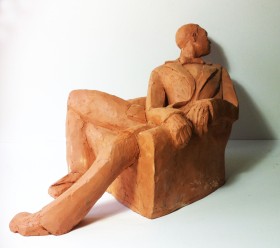 sculpture art déco homme assis